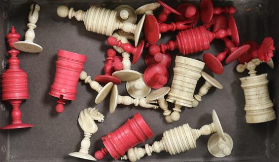 A bone chess set